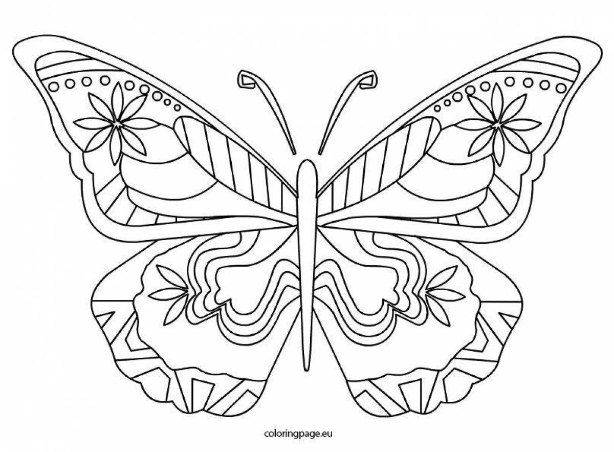 Exquisite butterfly coloring book for 6-7 year olds