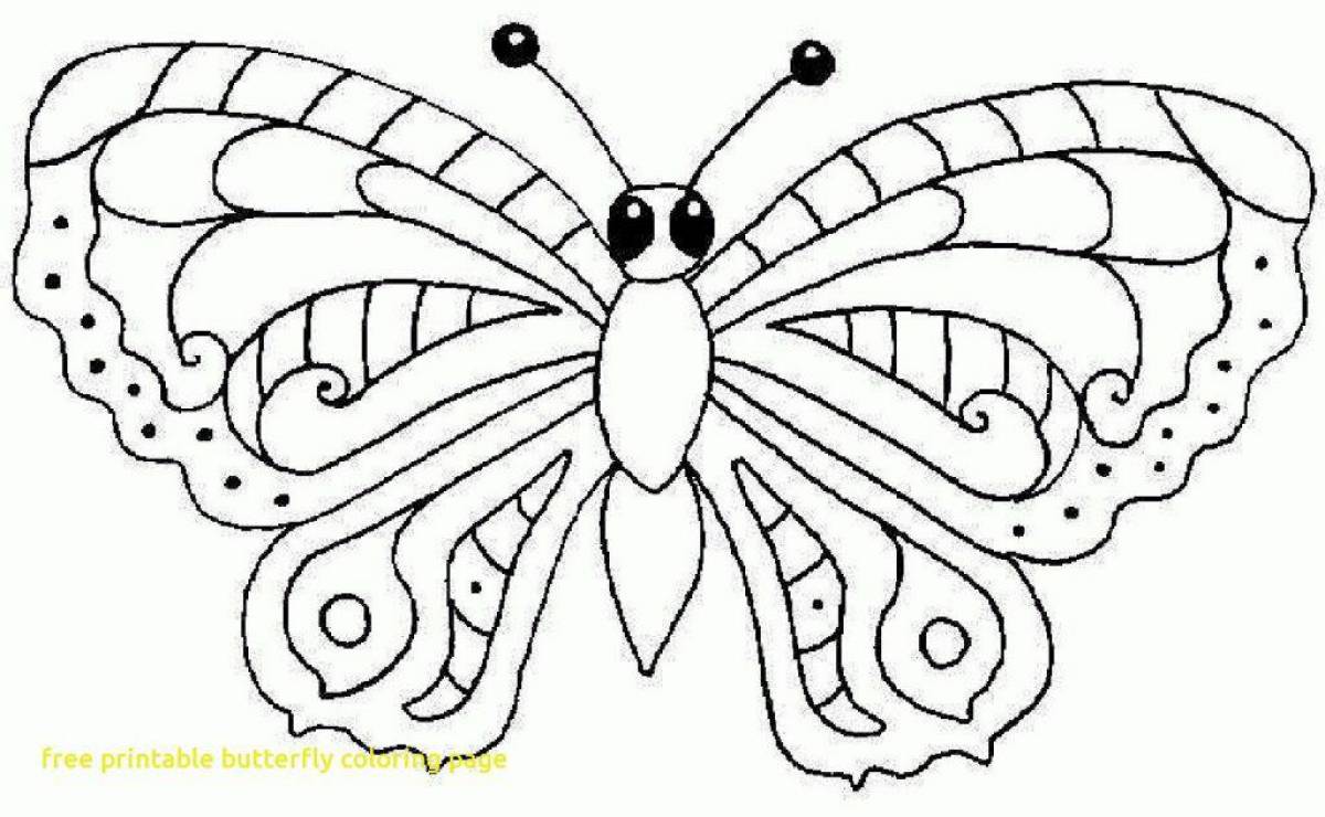 Чудесная бабочка-раскраска для детей 6-7 лет