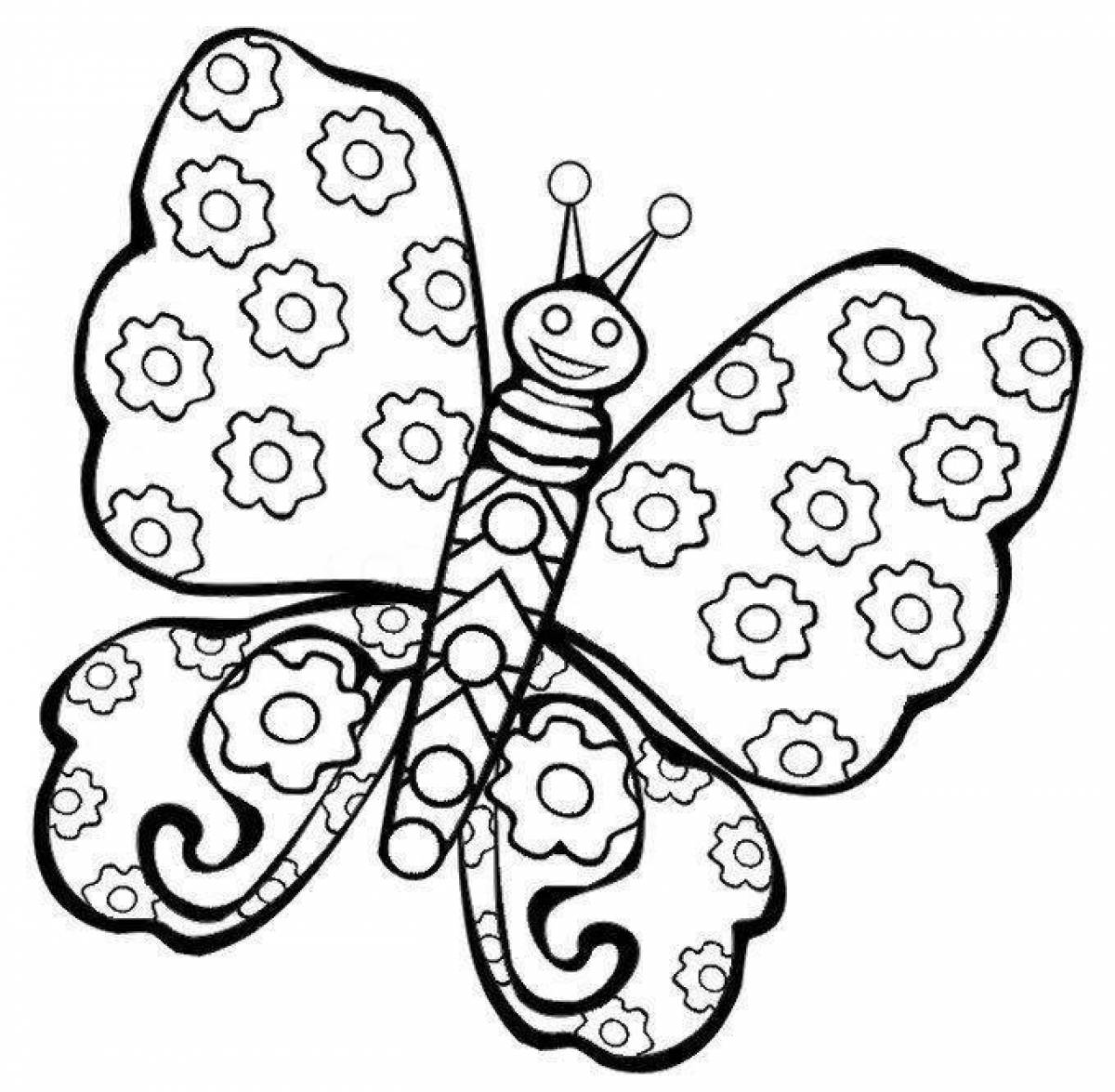 Big butterfly coloring book for children 6-7 years old
