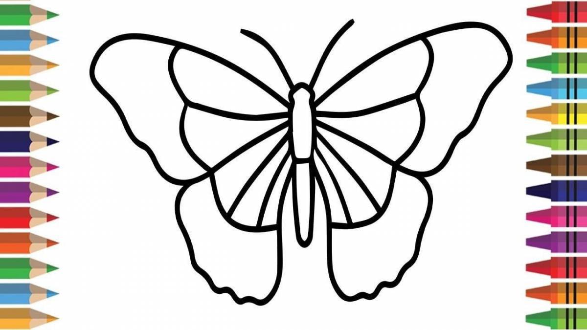 Violent butterfly coloring book for children 6-7 years old