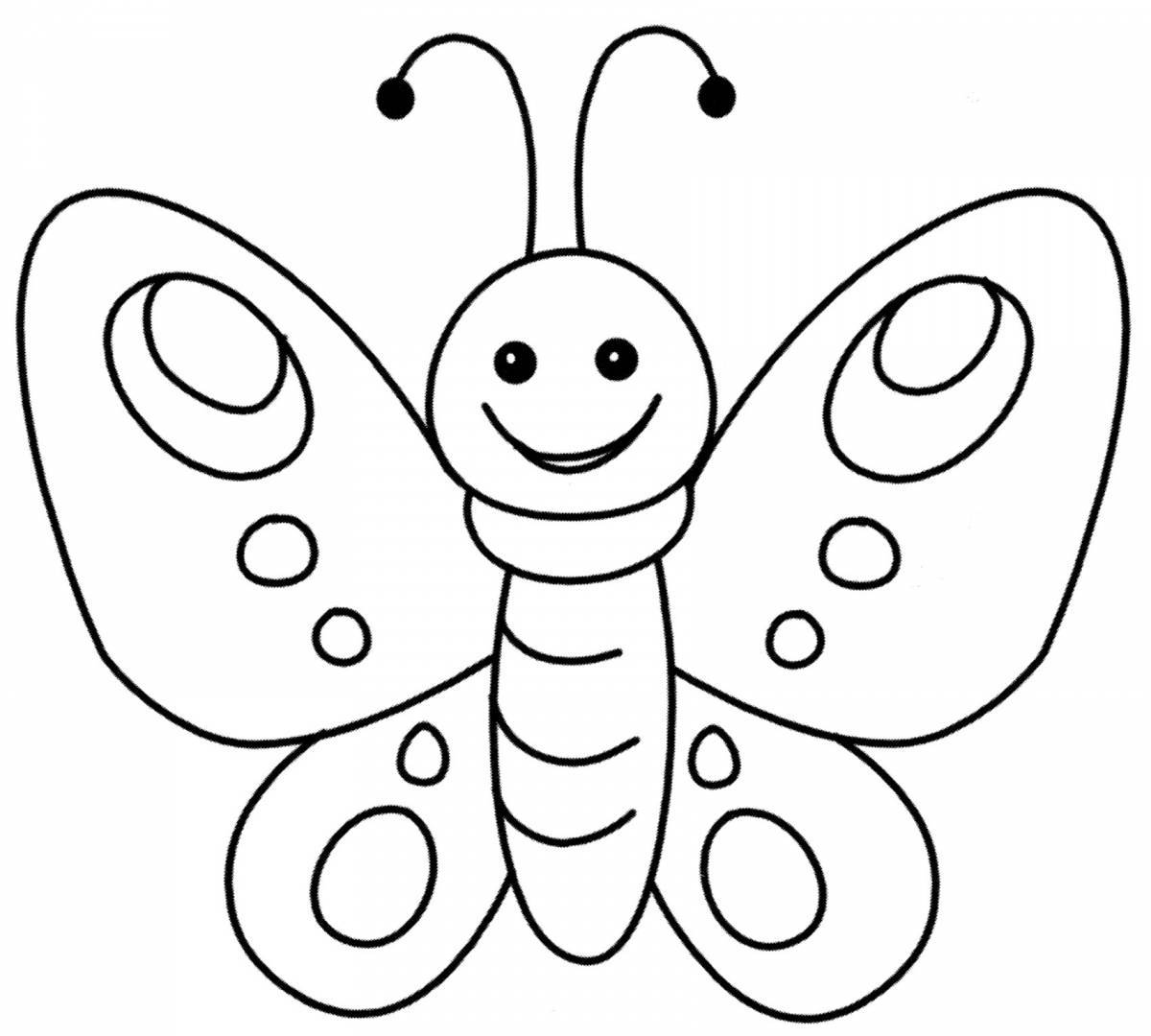 Раскраска веселая бабочка для детей 6-7 лет