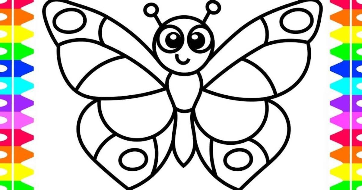 Live butterfly coloring book for children 6-7 years old