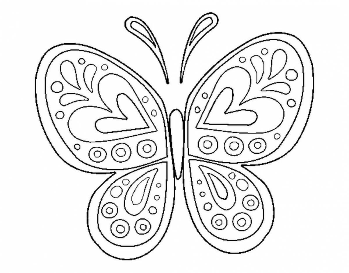 Праздничная раскраска бабочки для детей 6-7 лет
