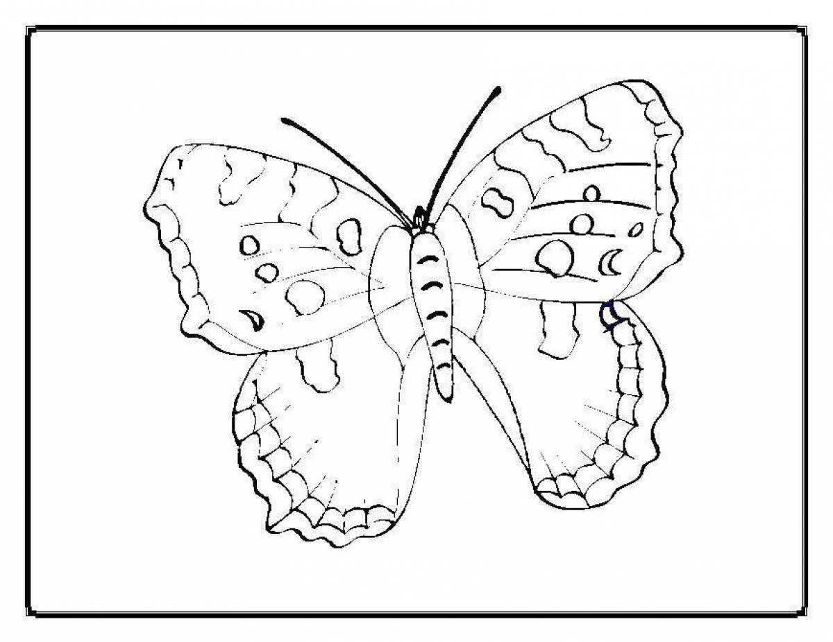 Гламурная бабочка-раскраска для детей 6-7 лет
