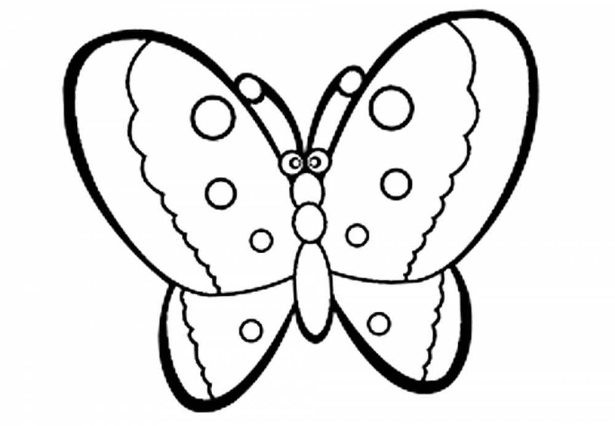 Грандиозная бабочка-раскраска для детей 6-7 лет