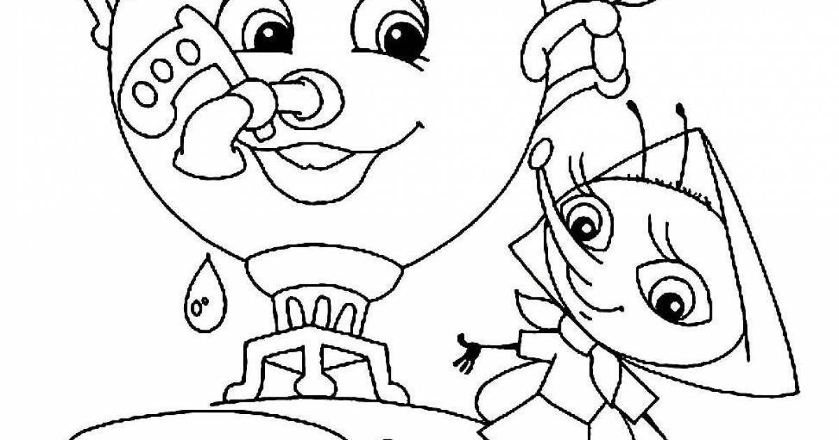 Coloring book playful fly clatter