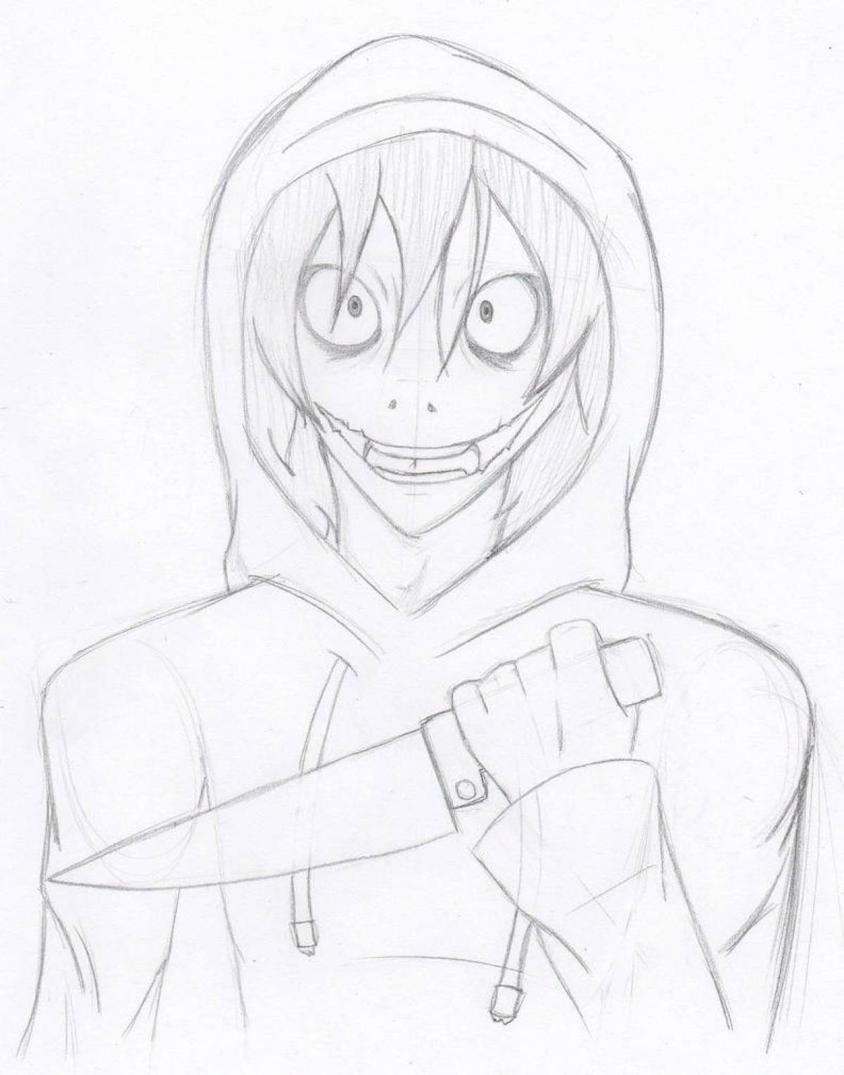 Chilling jeff the killer coloring page