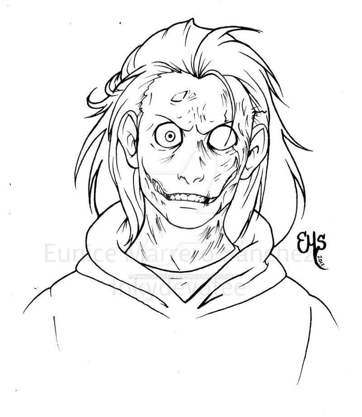 Geeky Jeff the Killer coloring book