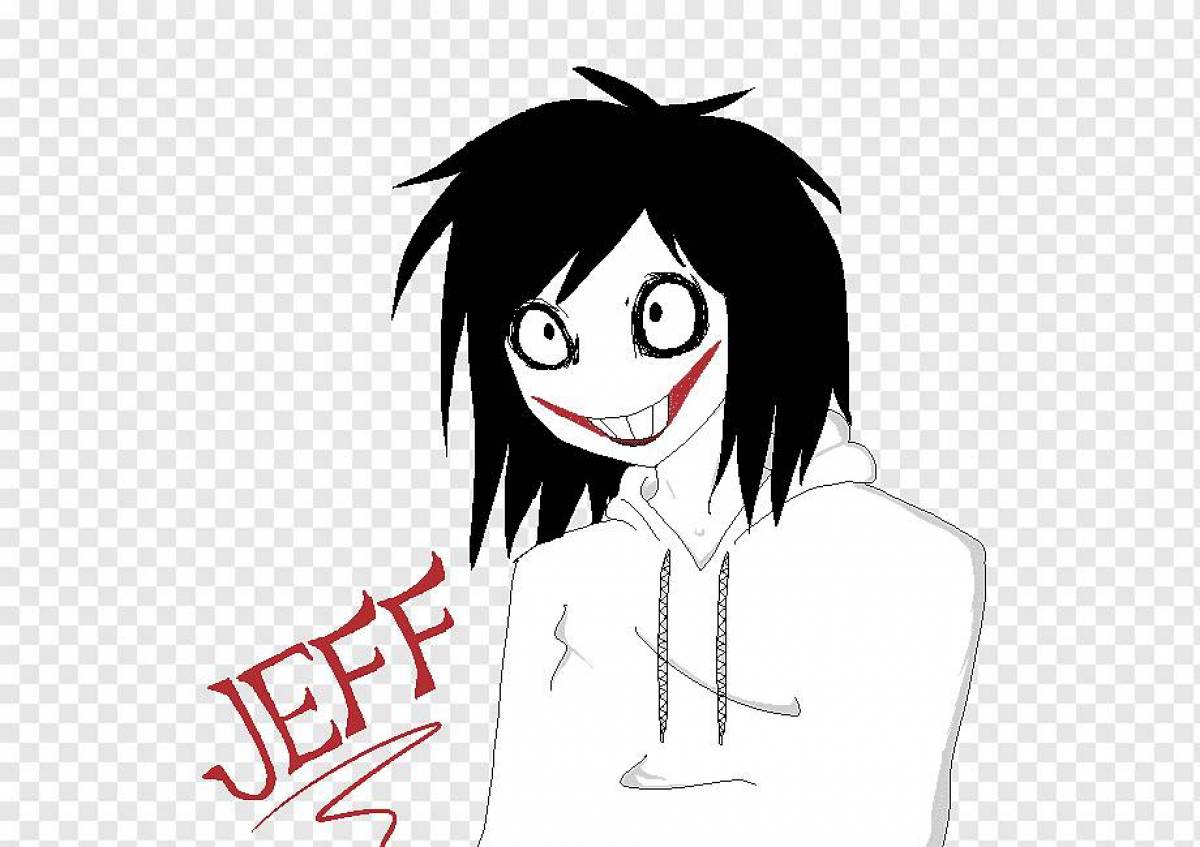 Coloring page repulsive jeff the killer