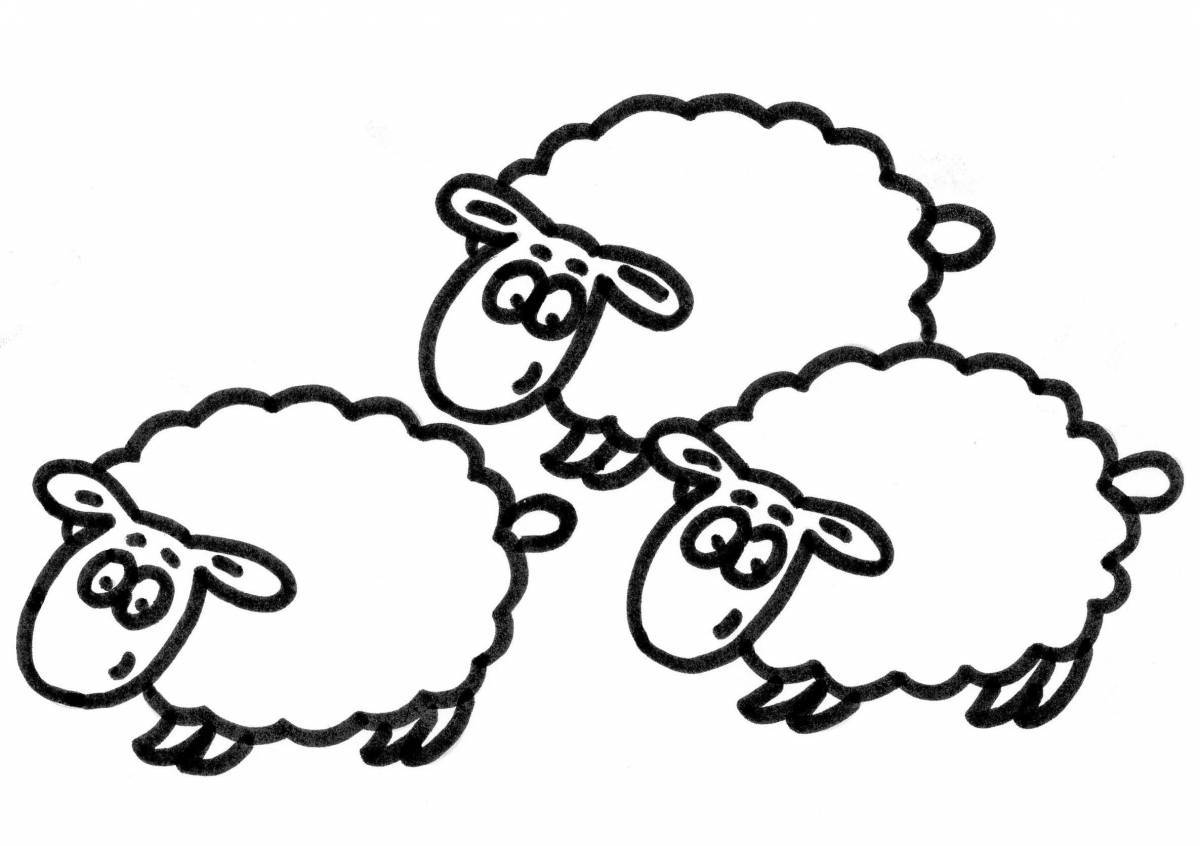 Веселая овечка раскраска для детей