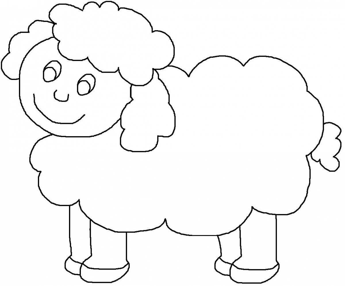 Fancy sheep coloring for kids