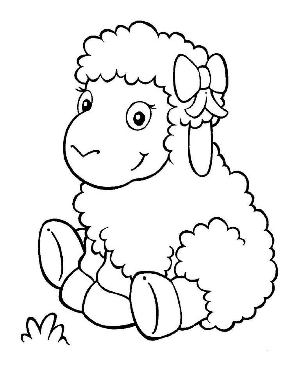 Violent sheep coloring for kids
