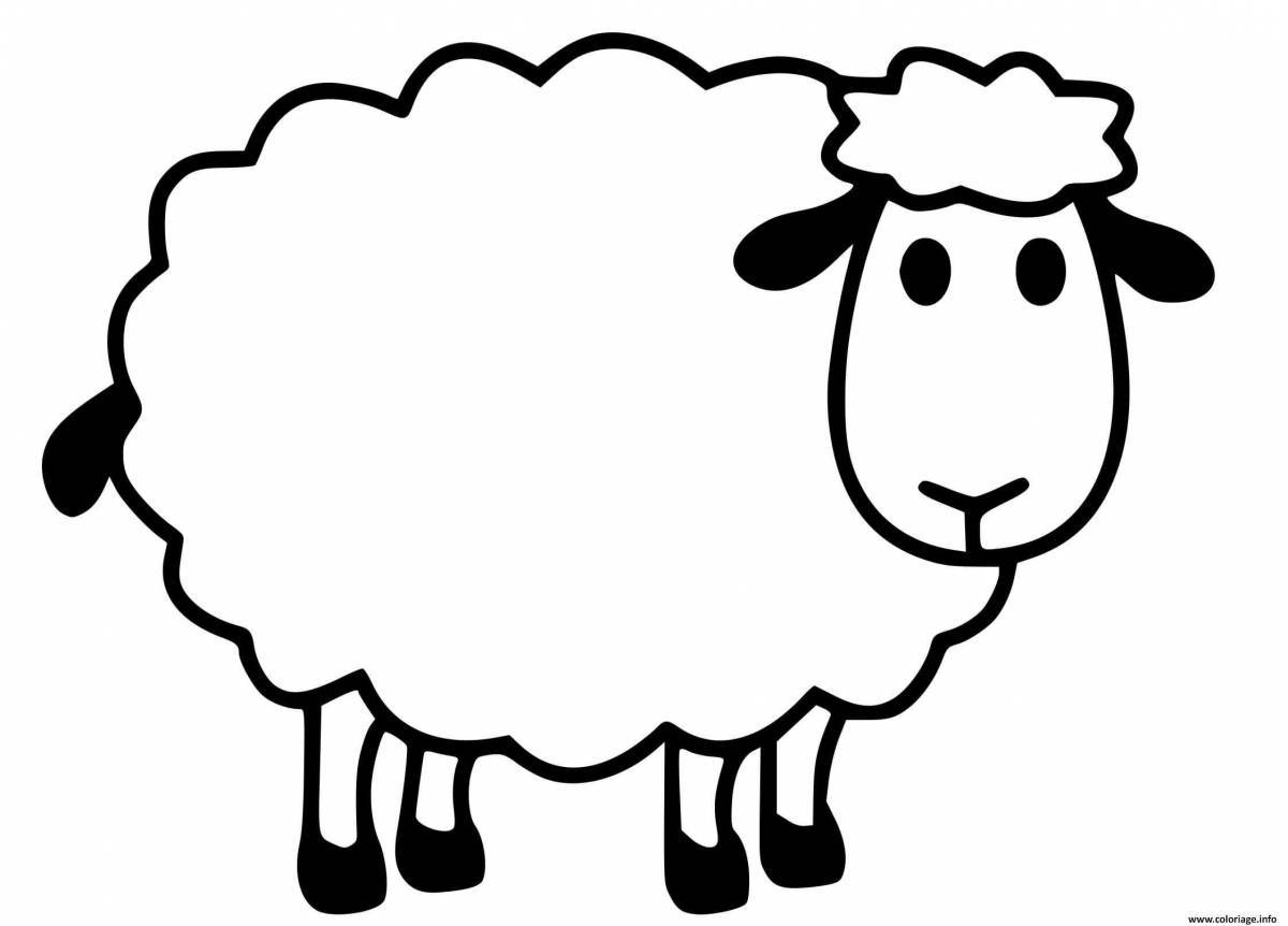 Раскраска сверкающая овца для детей