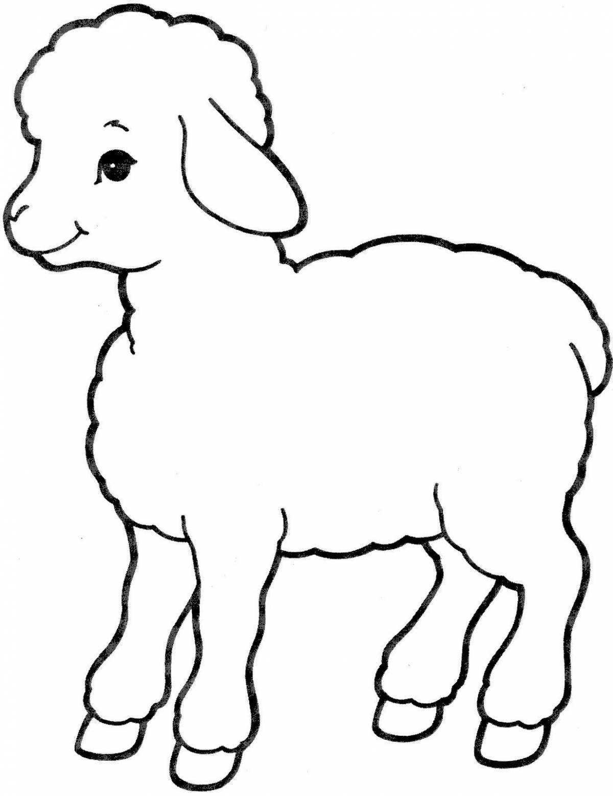 Славная овечка-раскраска для детей