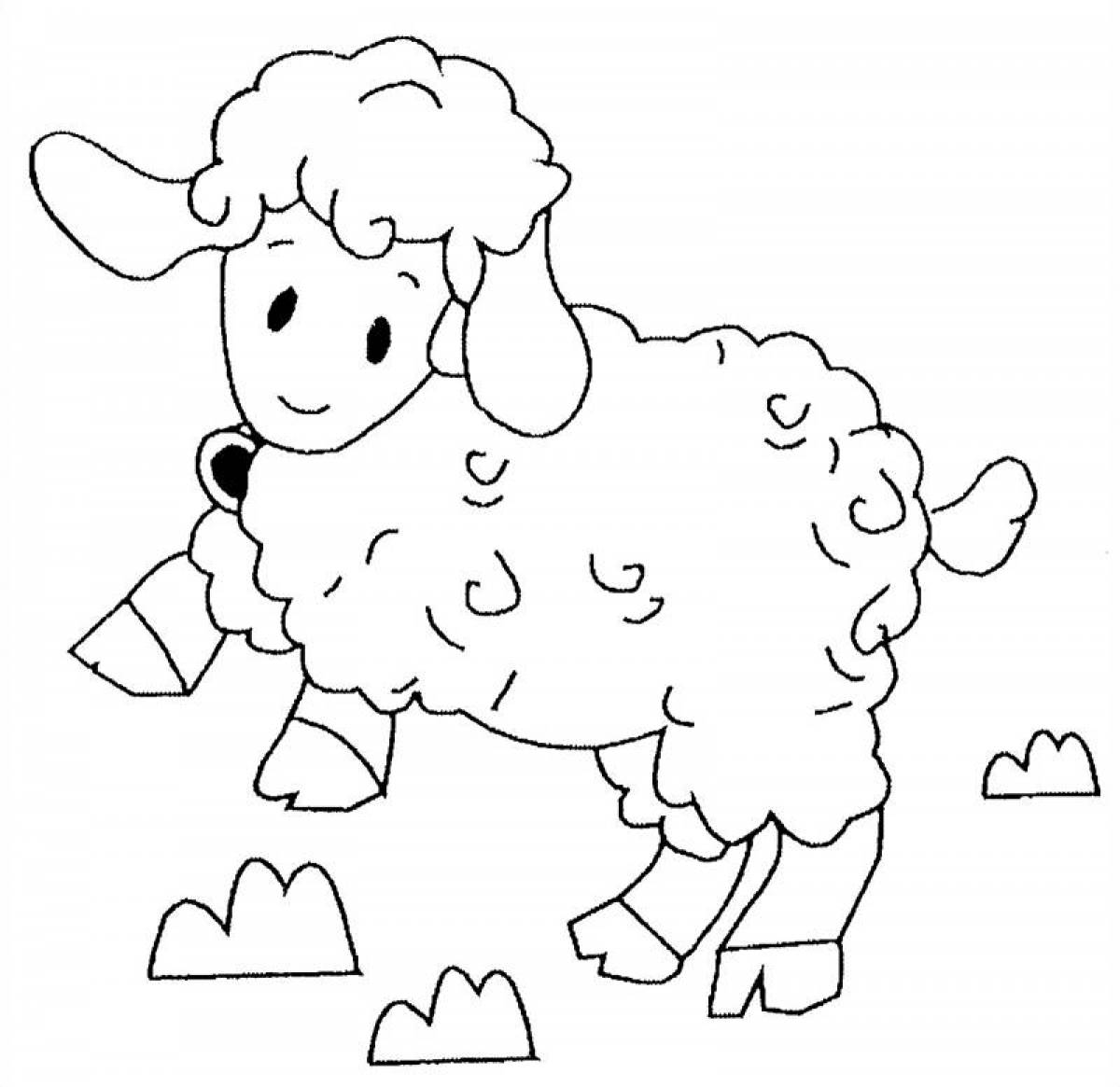 Живая раскраска овец для детей