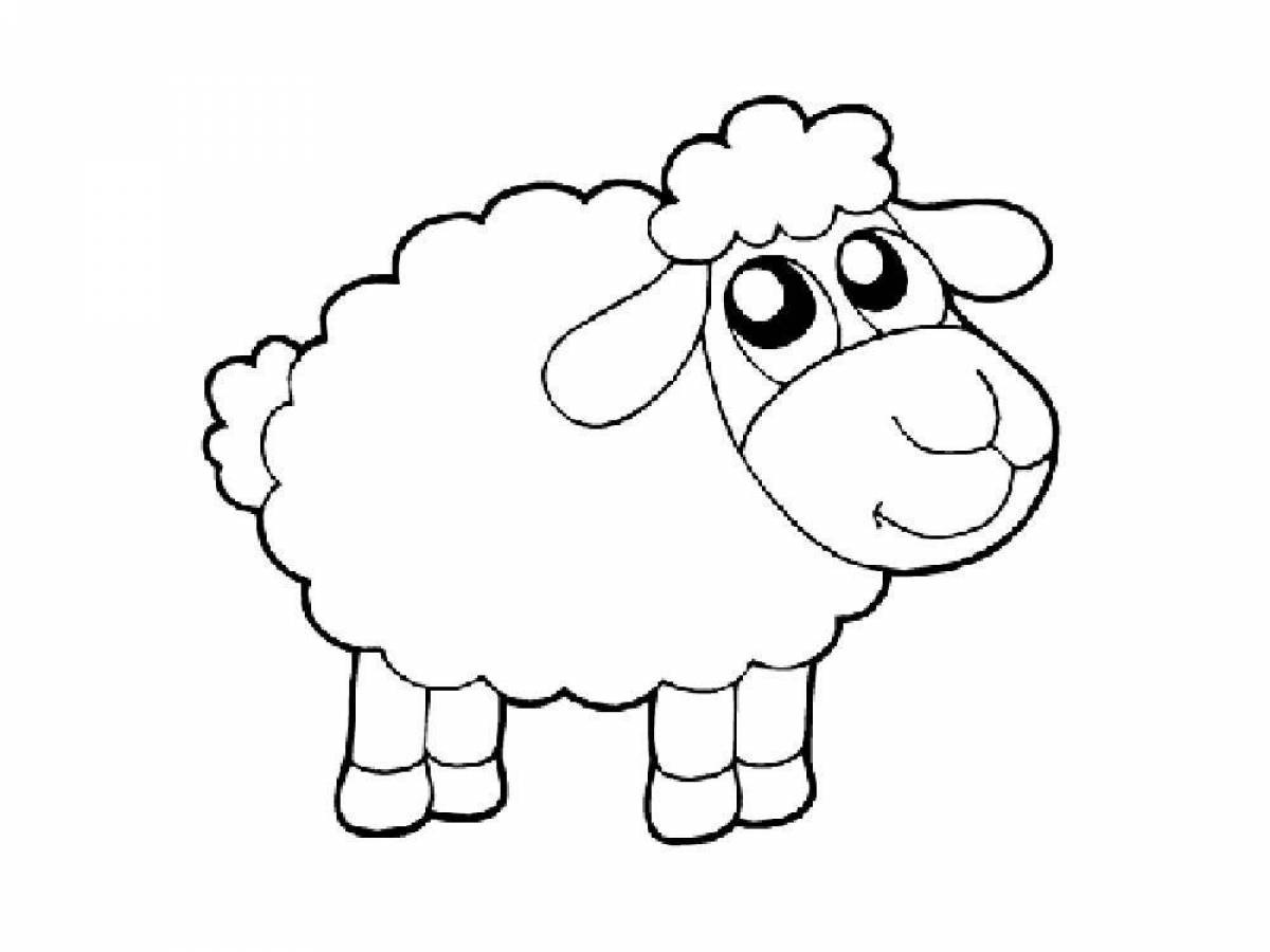 Shiny sheep coloring pages for kids