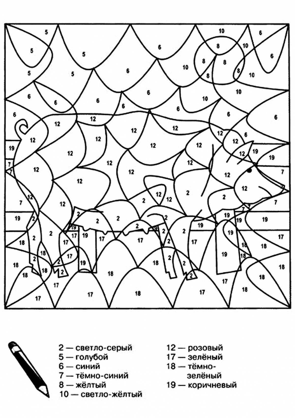 Playful coloring picture by number