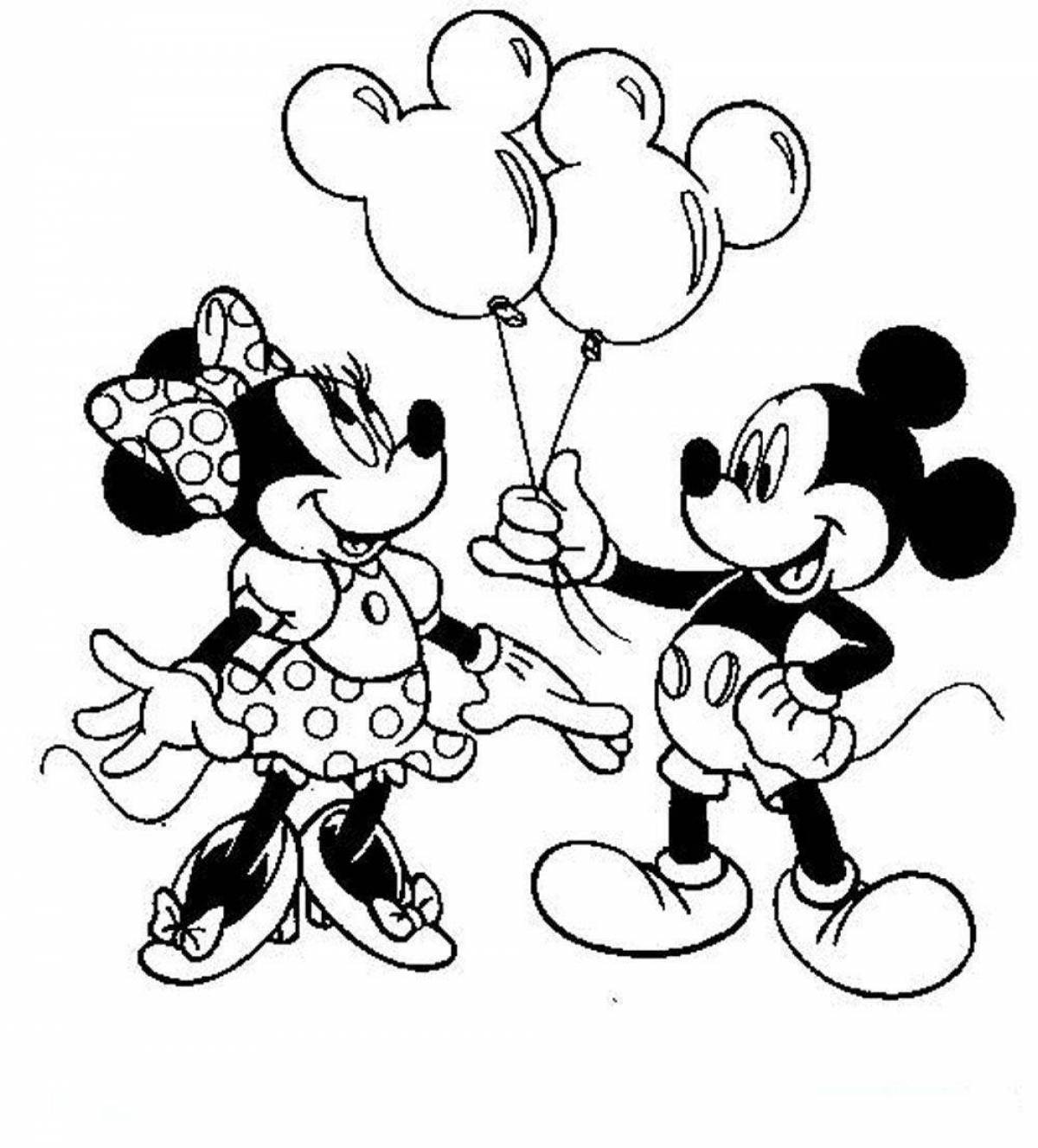 Cute mickey mouse coloring book for girls