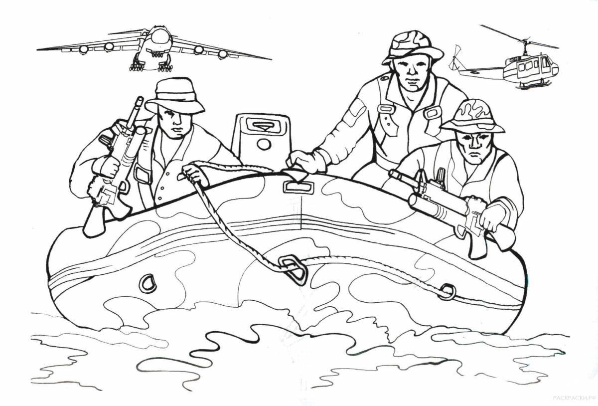 Live military coloring for children