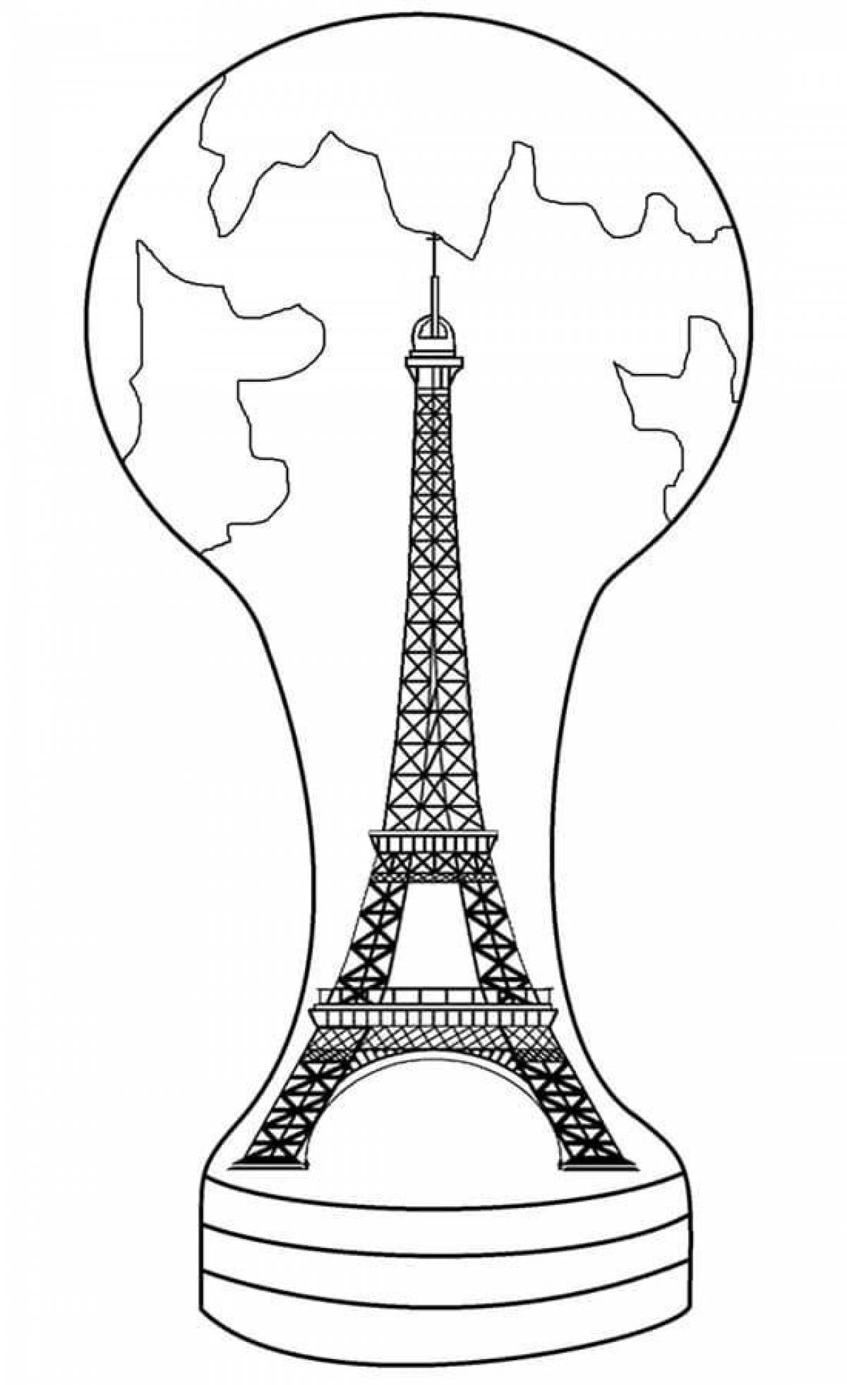 Coloring page dazzling eiffel tower