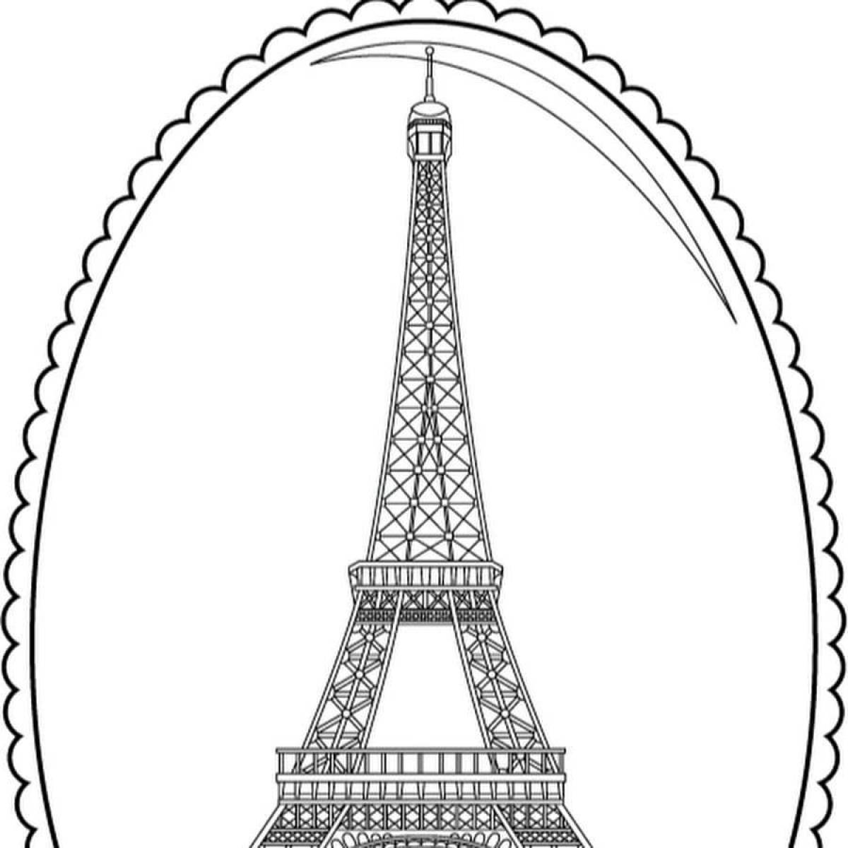 Coloring page magnanimous eiffel tower
