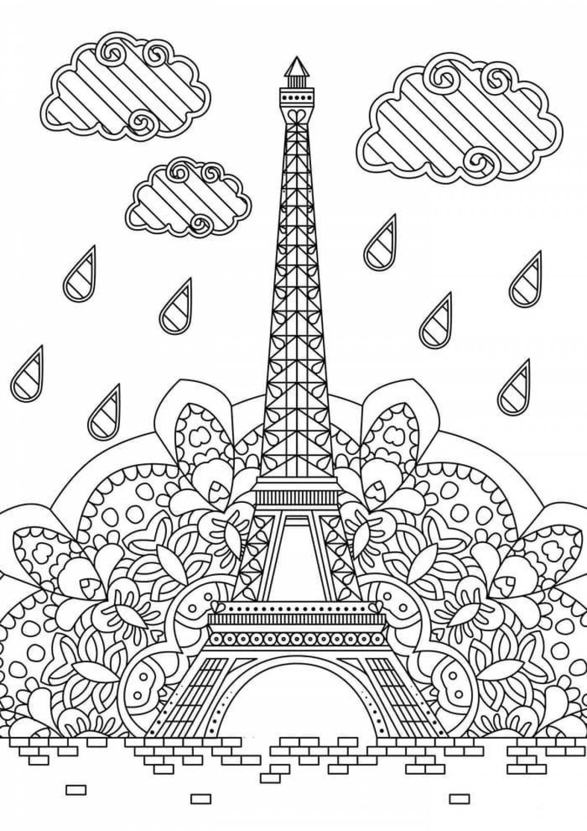 Eiffel tower coloring page