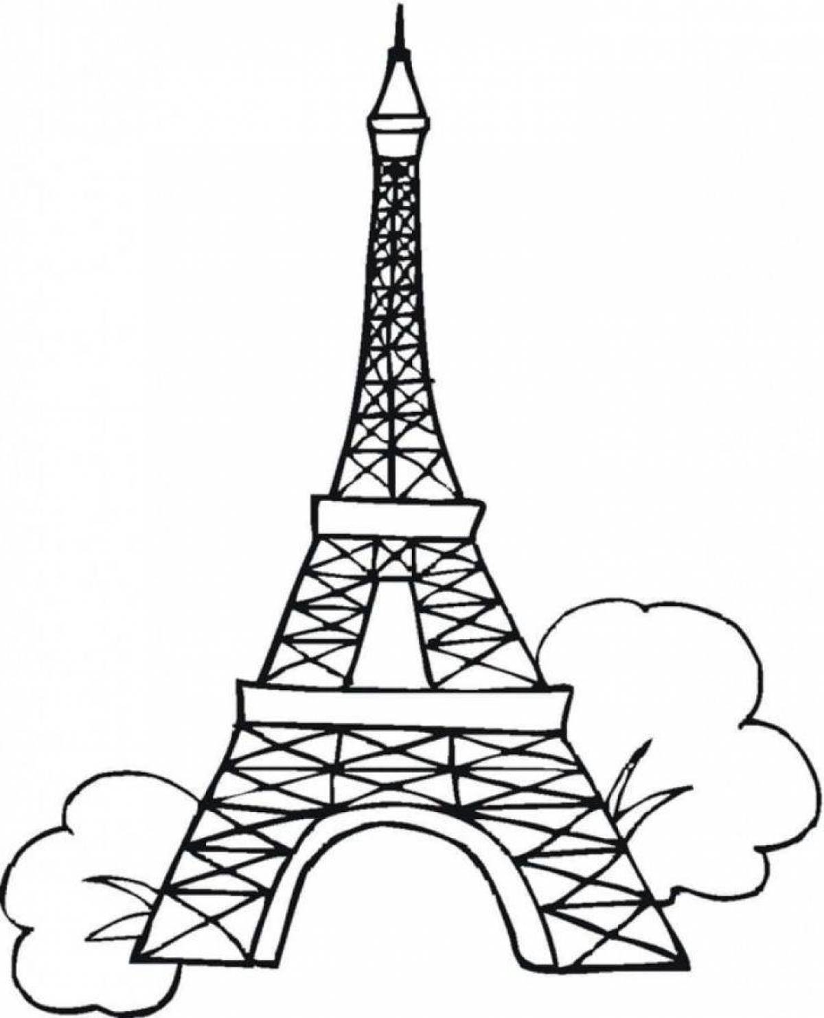 Coloring page magnificent eiffel tower