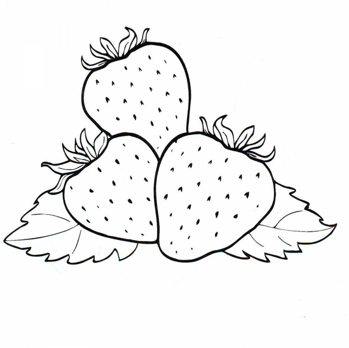 Joyful strawberry coloring book for kids