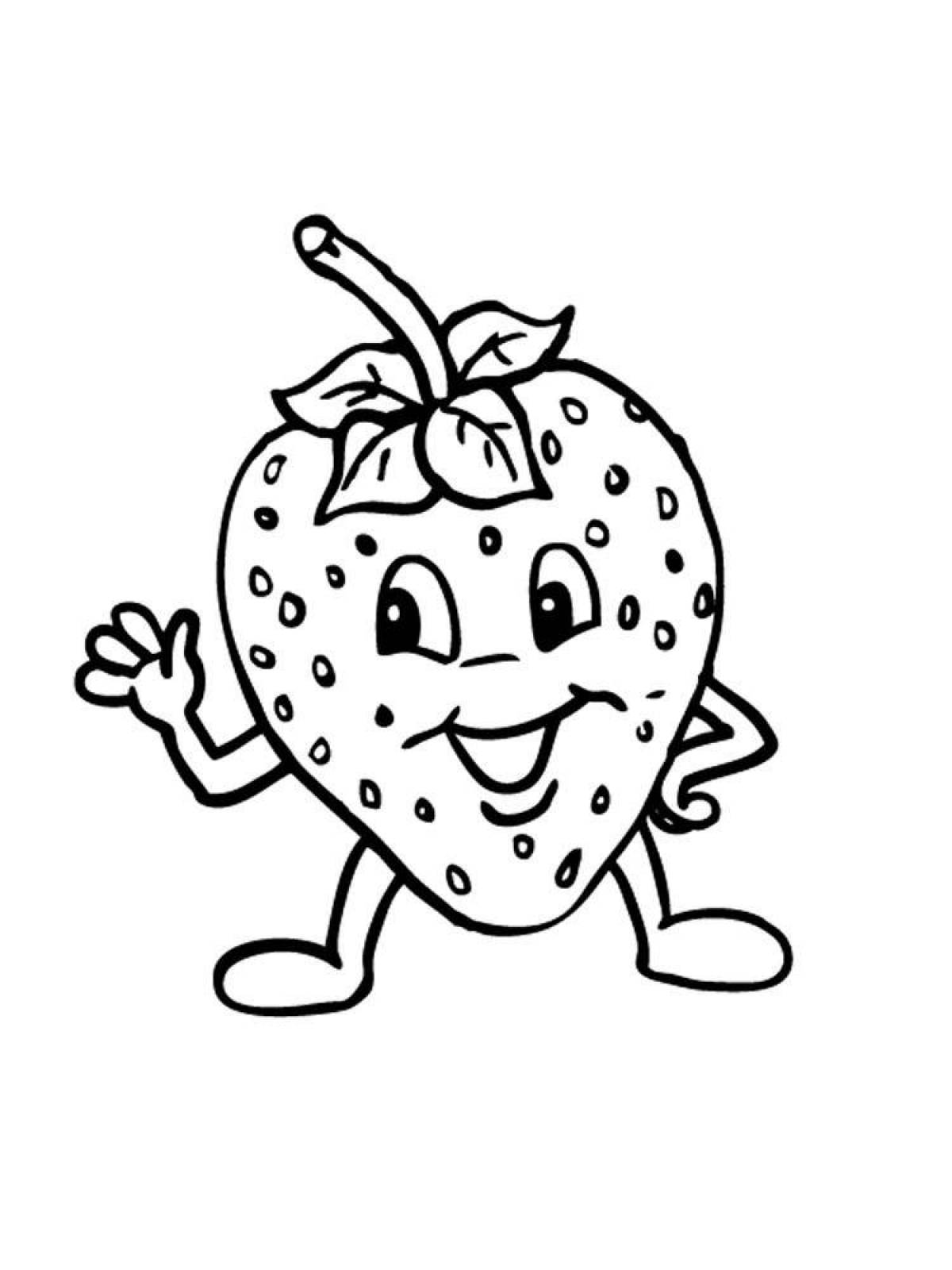 Sparkling strawberry coloring book for kids