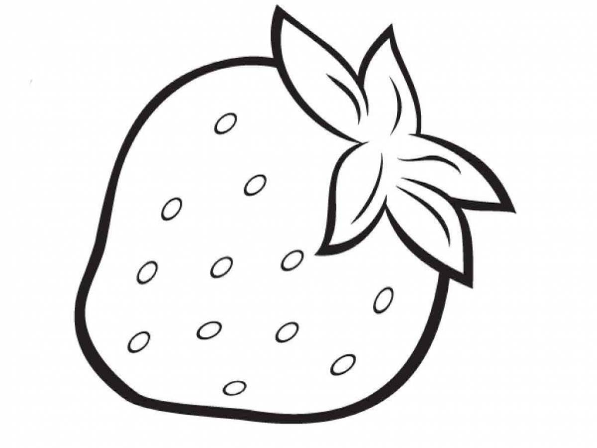 Strawberry with bright eyes Coloring for children