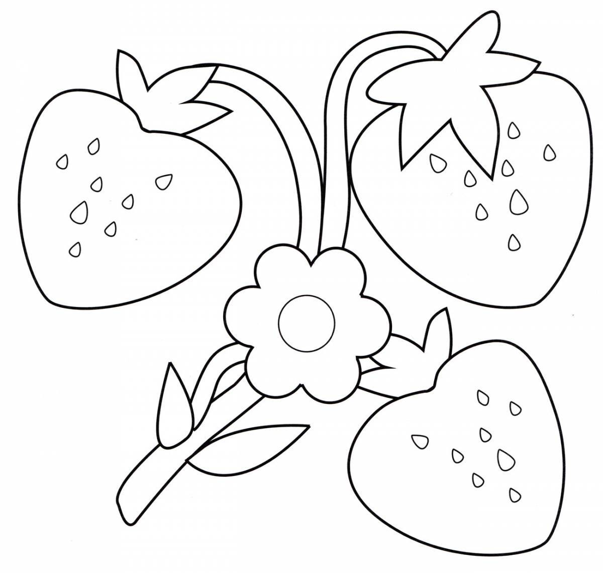 Ecstatic strawberry coloring book for kids