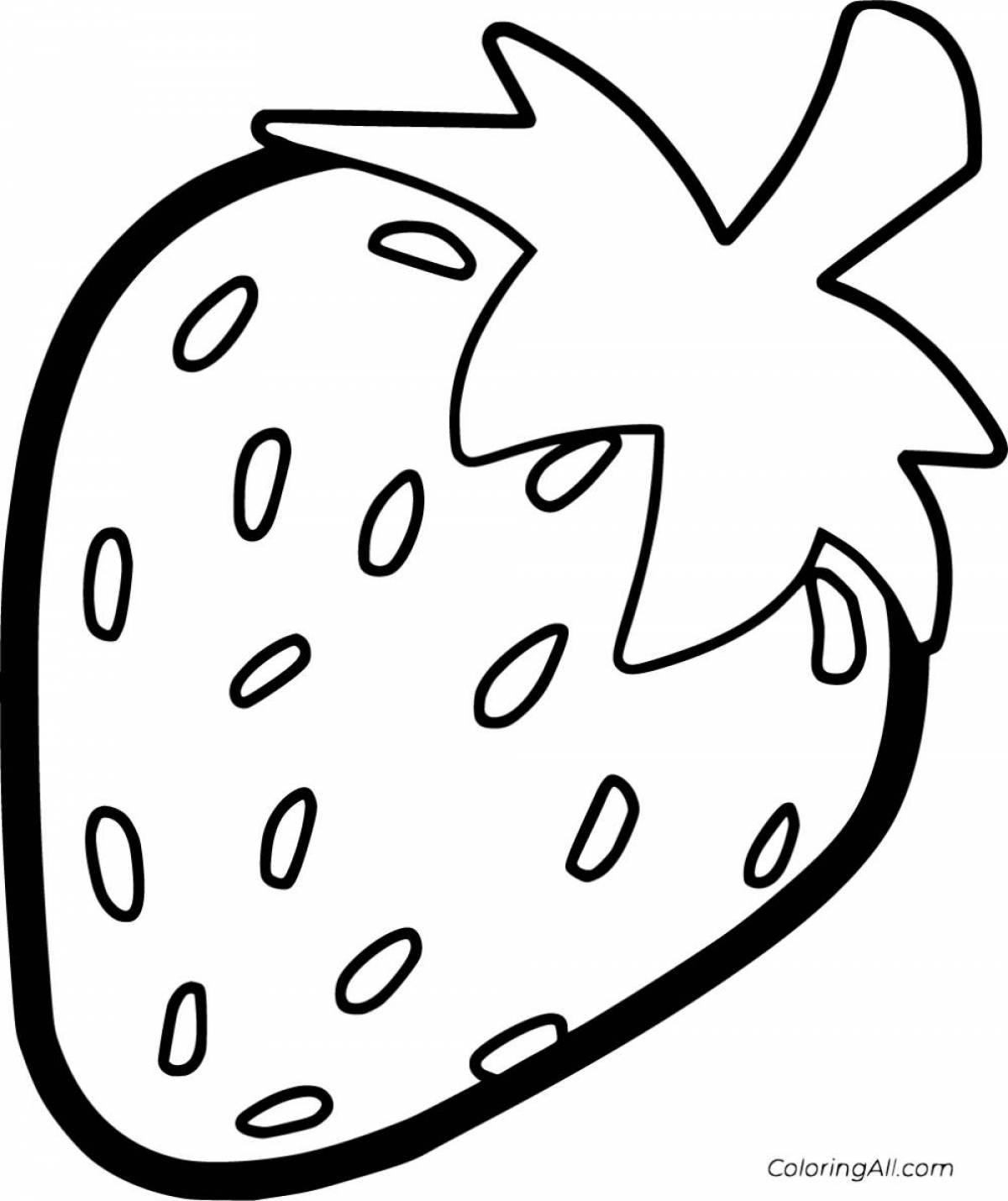 Animated strawberry coloring page for kids