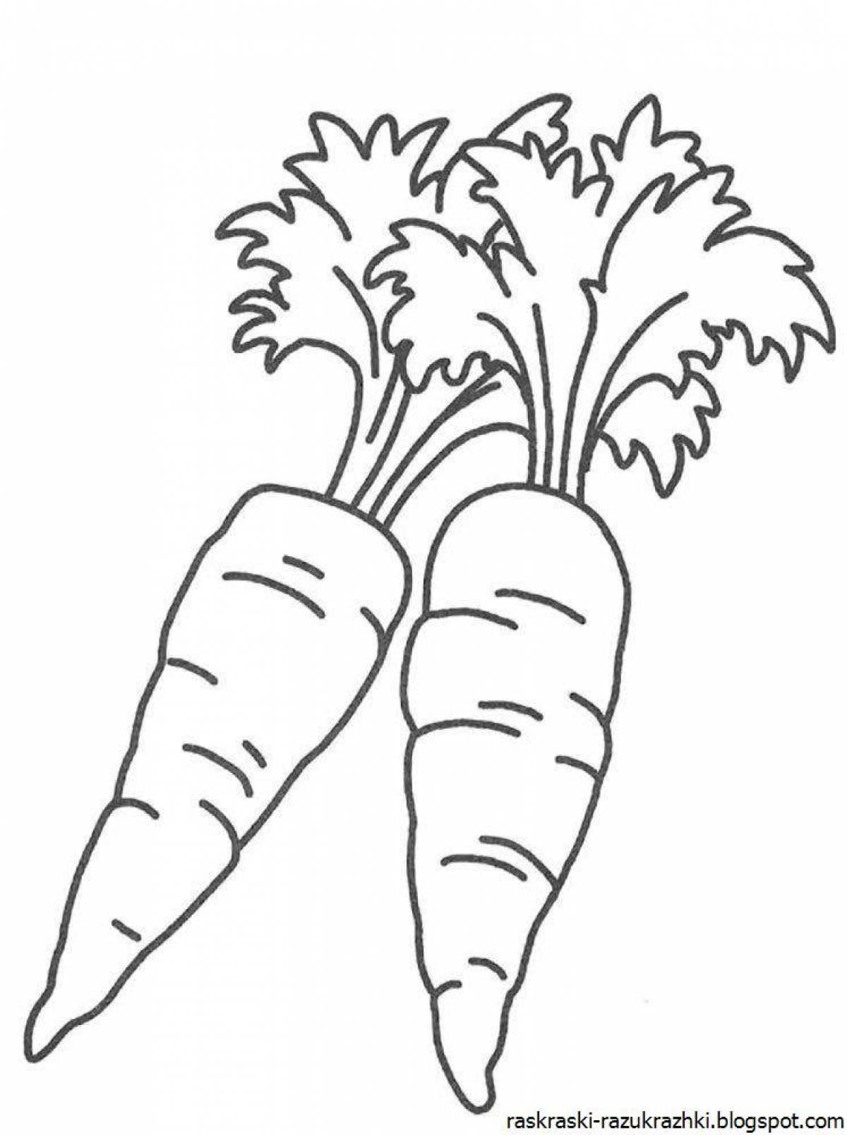 Delightful carrot coloring book for kids