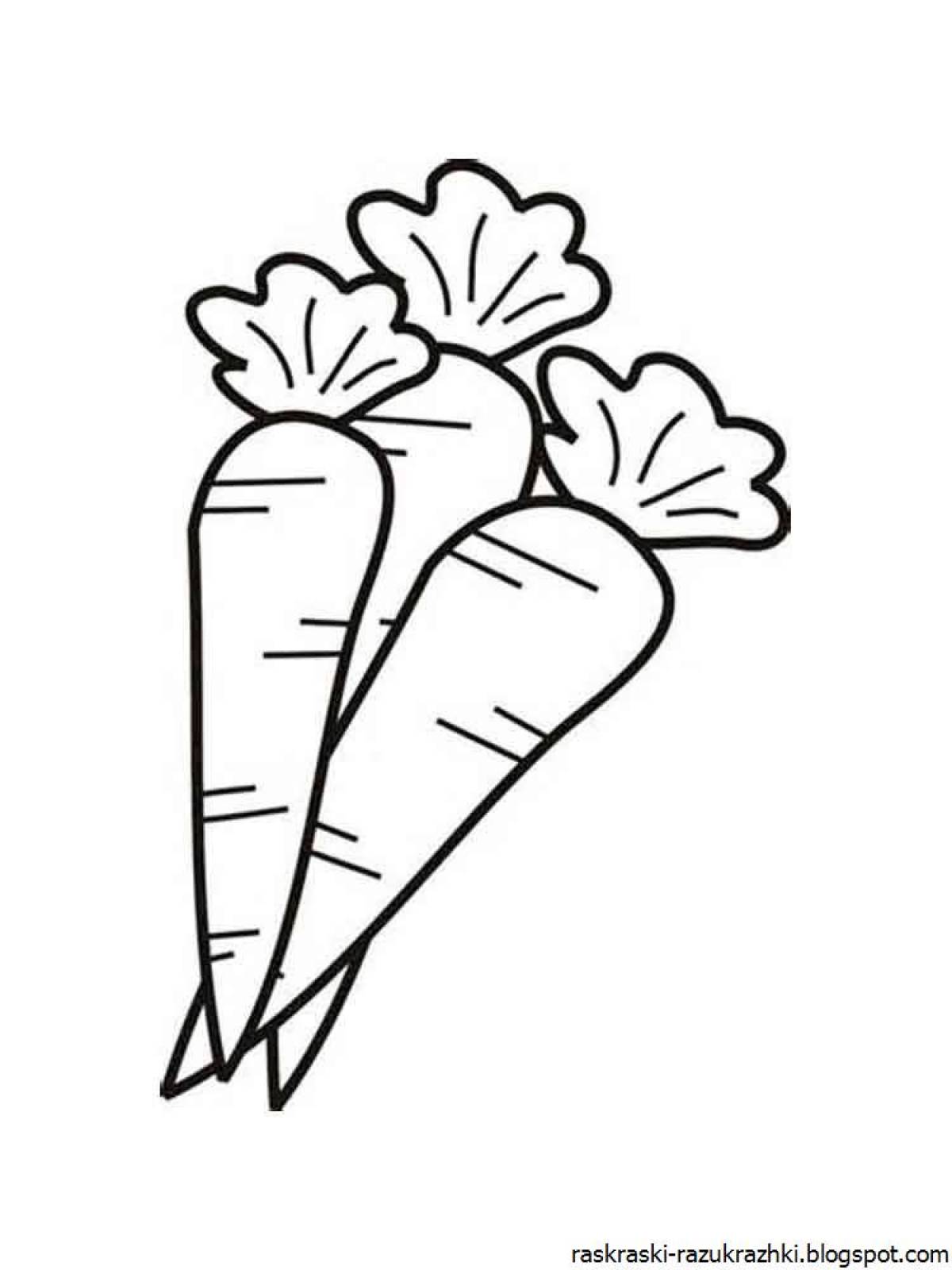 Colorful carrot coloring book for third graders