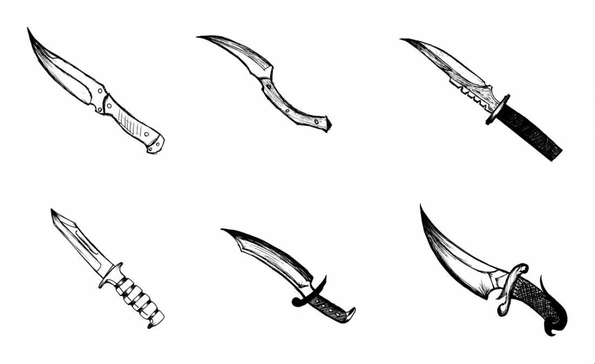 Привлекательные ножи из standoff 2 coloring page