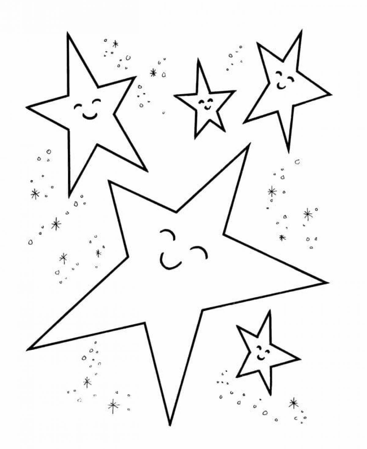 Charming star coloring page