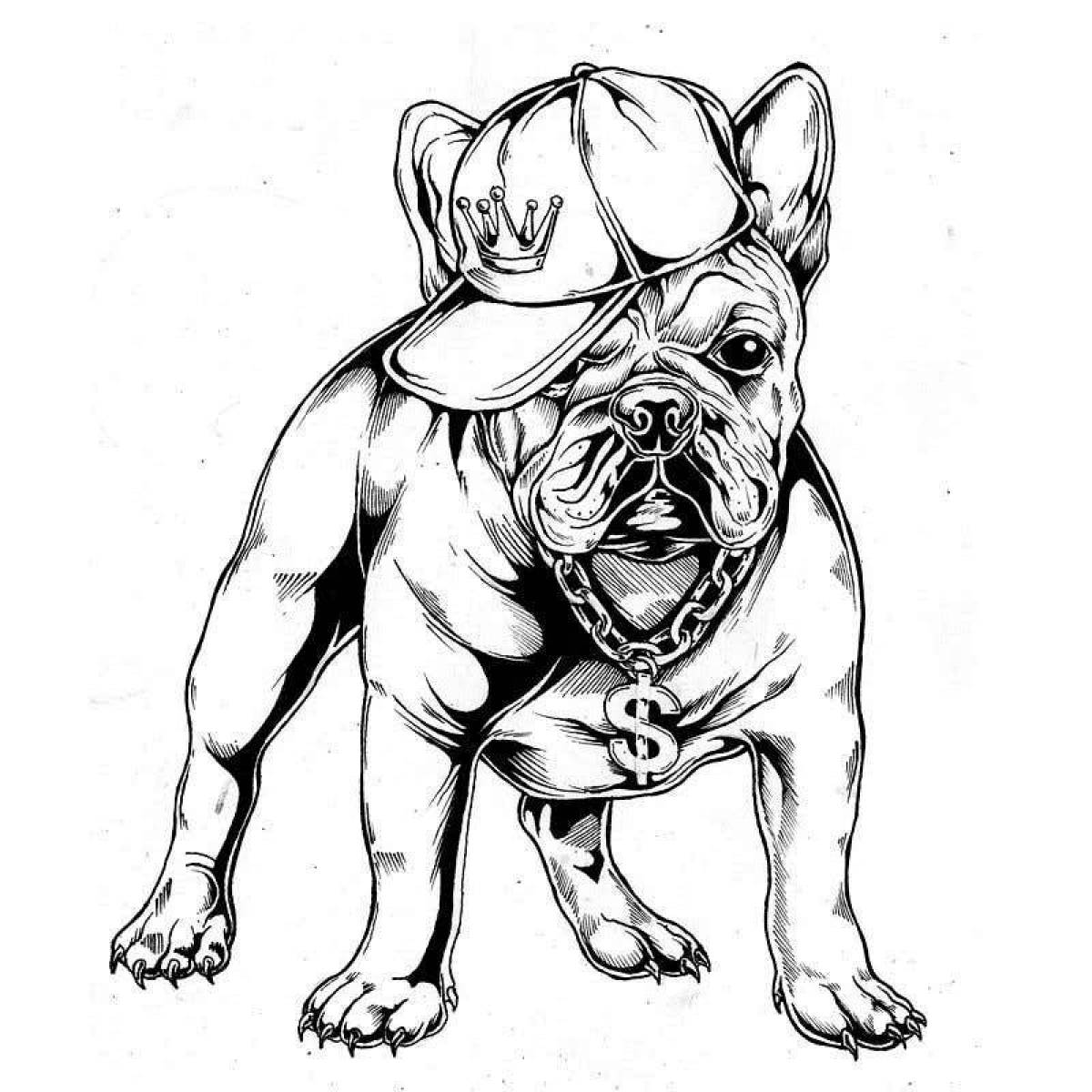 Majestic french bulldog coloring page