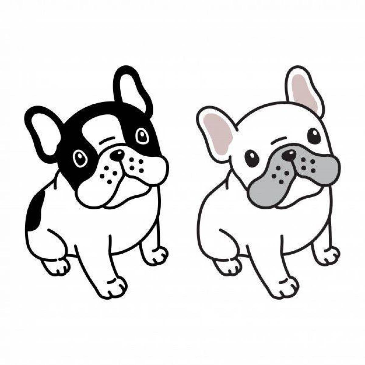 Coloring page happy french bulldog