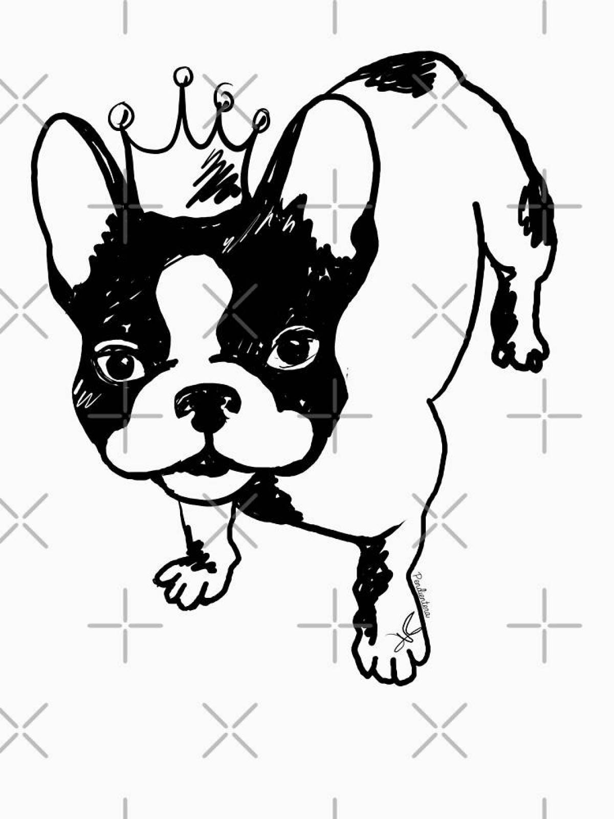 Coloring page friendly french bulldog