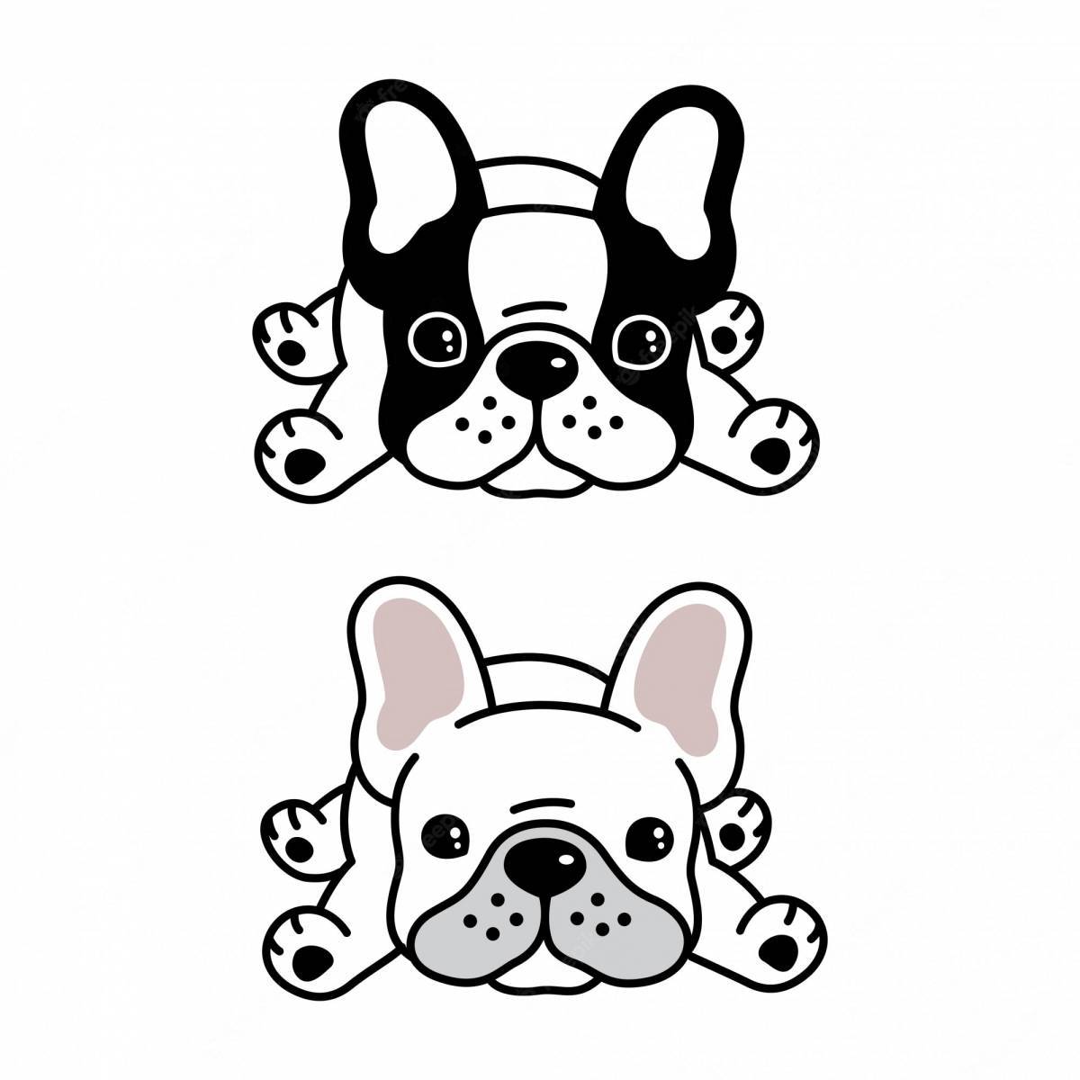 Coloring page calm french bulldog