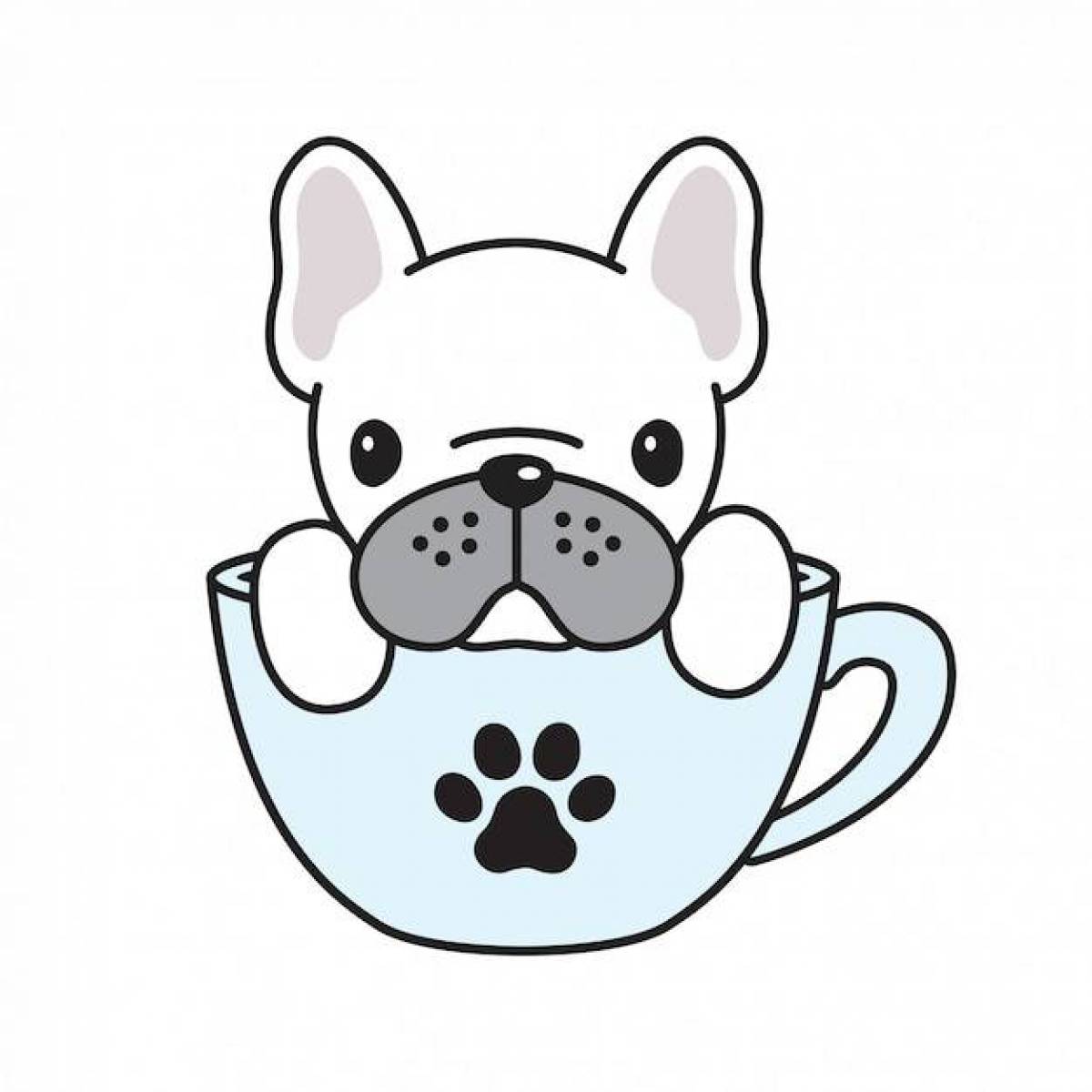 Courageous french bulldog coloring page