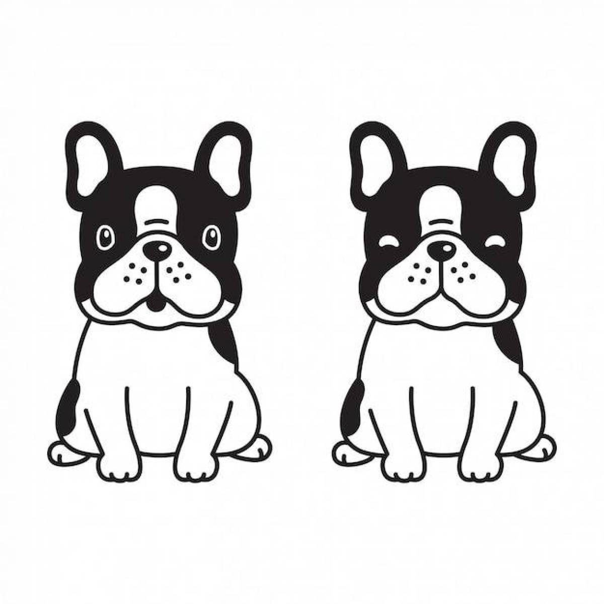 Coloring page brave french bulldog
