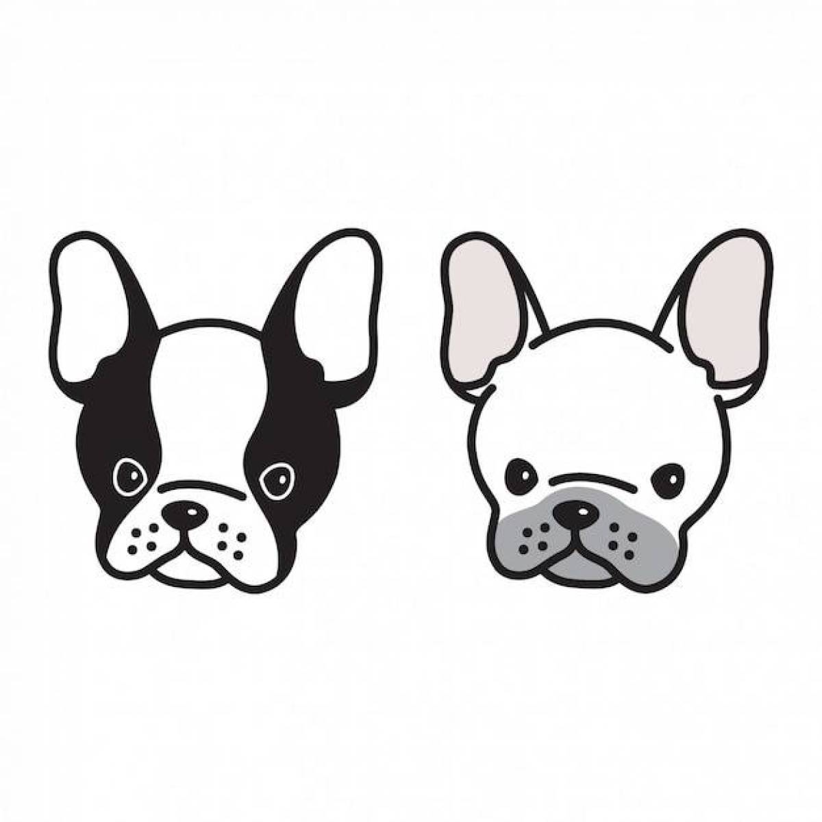 Coloring page affectionate french bulldog