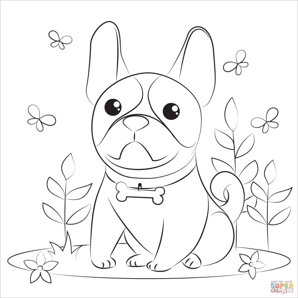 Violent french bulldog coloring page