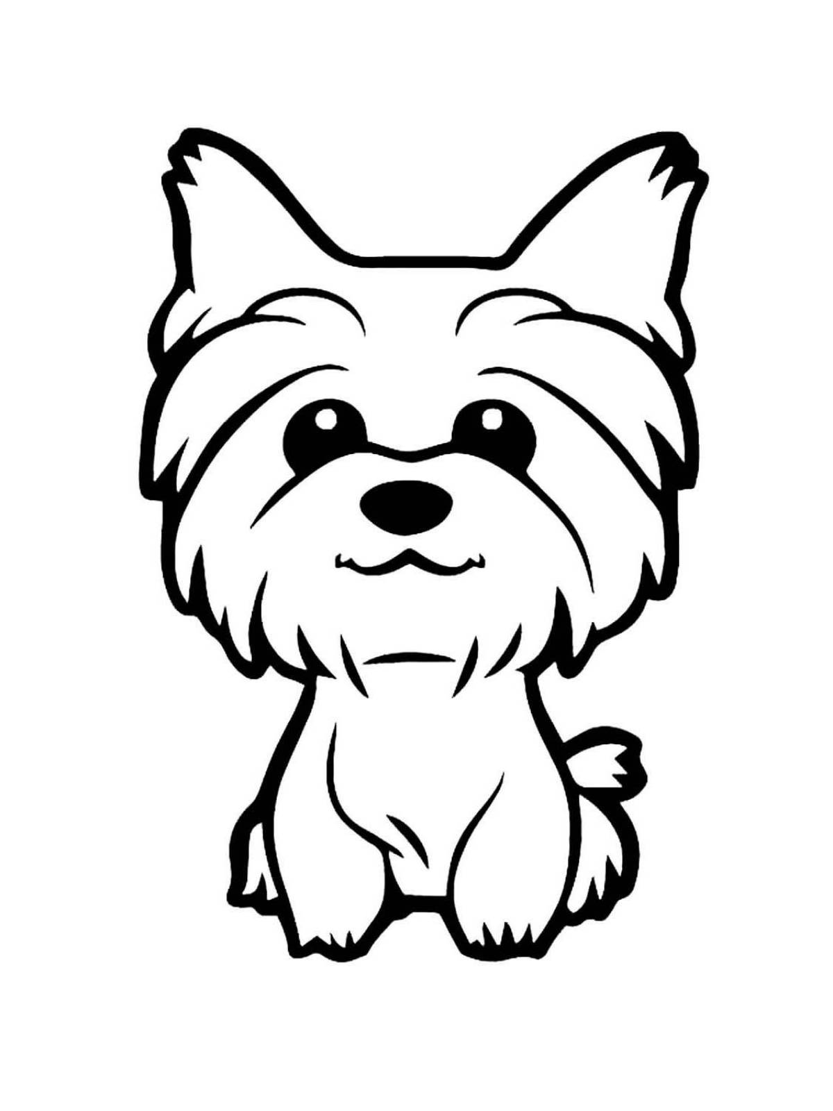 Loving Yorkshire terrier coloring page