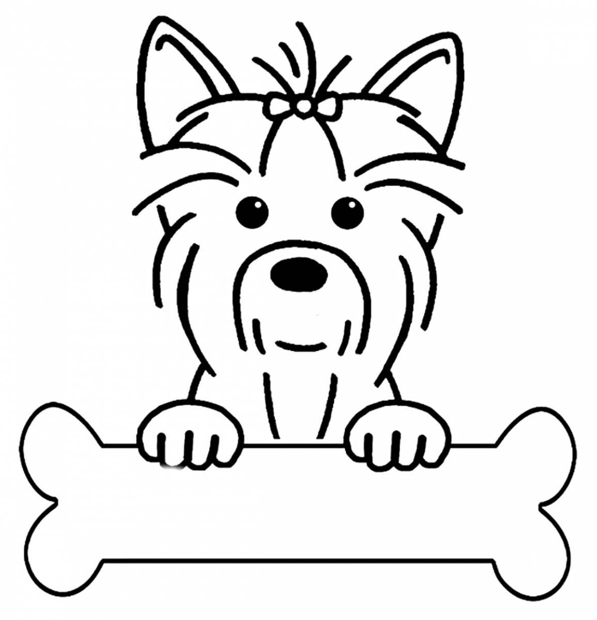 Coloring page energetic yorkshire terrier