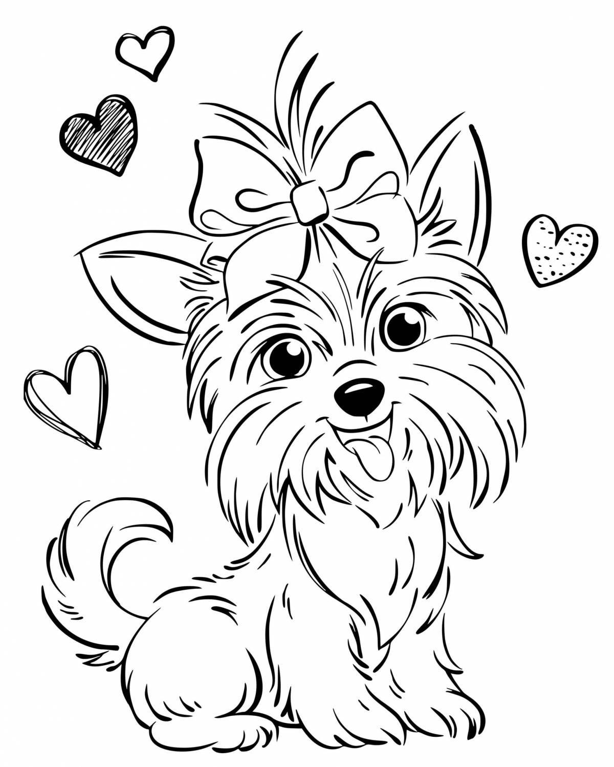 Intriguing Yorkshire Terrier coloring book