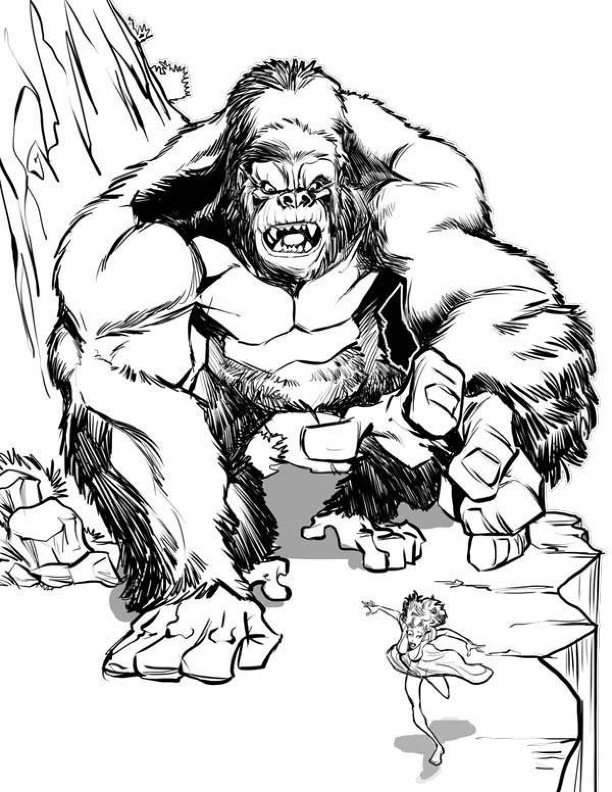 Fearsome King Kong coloring page