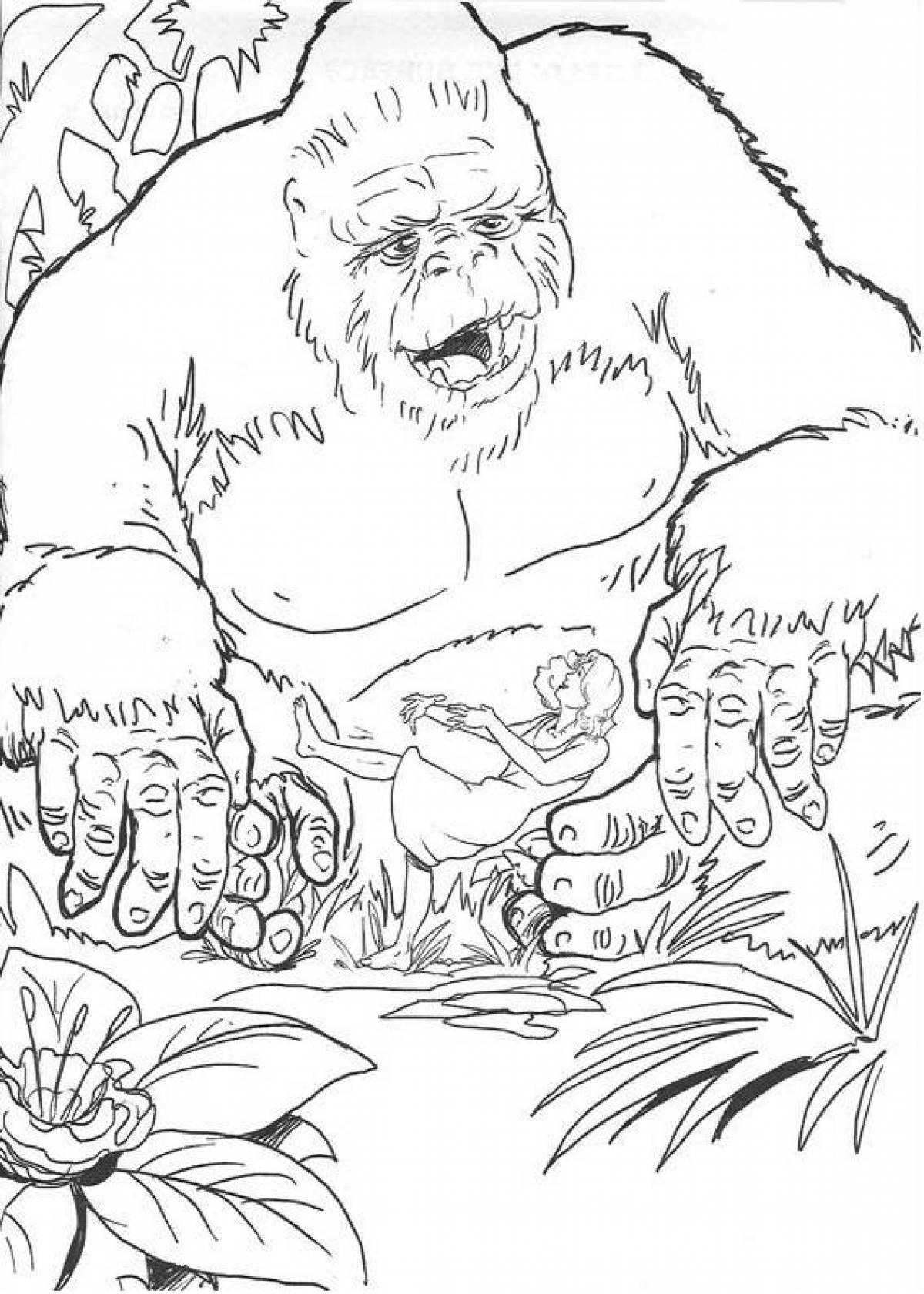 Great king kong coloring page