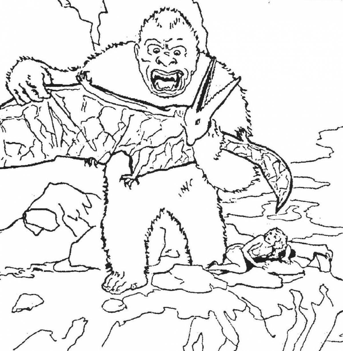 Fearless King Kong coloring page